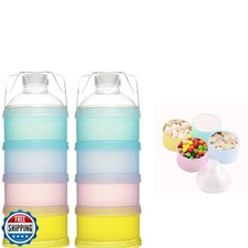 2 PCS 4 Layers Baby Milk Powder Dispenser, Milk Powder Pots,Formula Dispenser