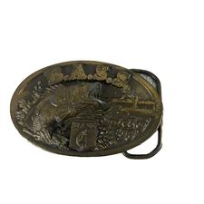 Vintage 1996 B.A.S.S. Spirit of '96 Bass Fishing Brass Belt Buckle Collector