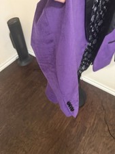 Ferrecci Purple Black Formal Tuxedo Jacket Satin Lapel Patterned Lining