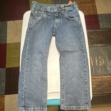 WRANGLER Boys Straight Leg Regular Fit Jeans Size 5 Blue Medium Wash Denim