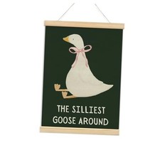 NaZaUK One Silly Goose Birthday Decor Girl, Poster Hanger Frame, Bow Wall