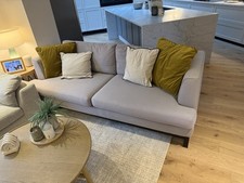DFS French Connection Pale Grey Sofa 3 Seater