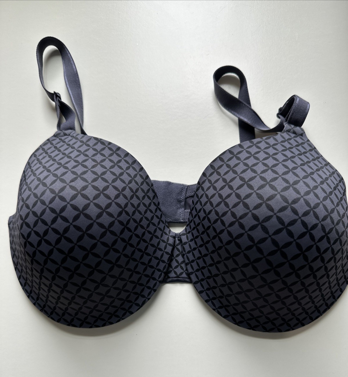 Warners 40C T shirt Underwire Lightly Padded Bra Gray Black #01593