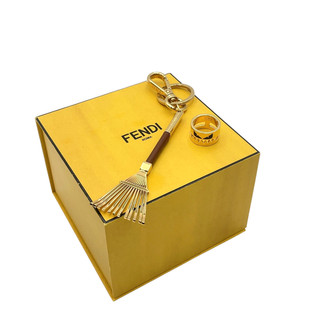 Autentico Fendi Bag Bugs Monster Ring Taglia S GD/Fendi Portachiavi Set2 con Scatola BA020260