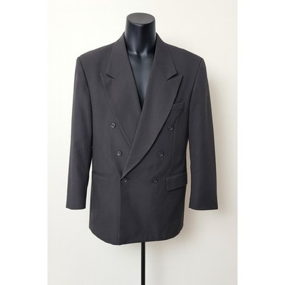 Julian Loren Men s 44R Double Breasted Black Suit Jacket Blazer Classic Formal