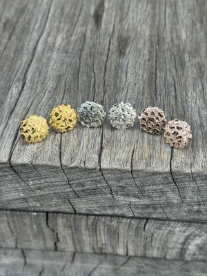 925 Silver Nugget Earrings Rose Gold Nugget Earrings Yellow Gold Nugget Earrings