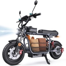 Adult E-Cargo Bike Electric Scooter with Seat 1500W 35MPH Speed 45 Miles Range