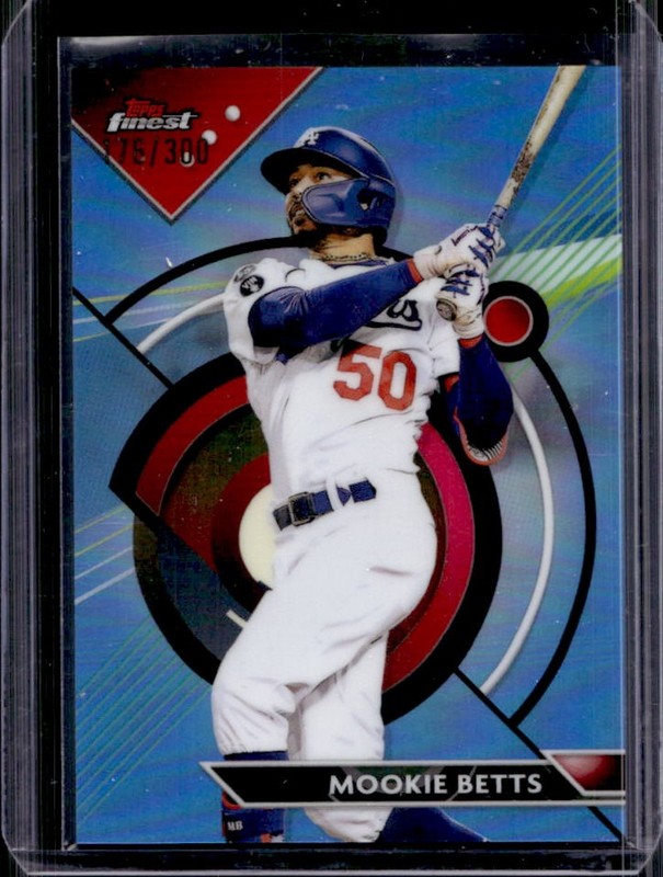 2023 Topps Finest Mookie Betts Sky Blue Refractor #/300 Dodgers