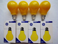 4x 60w Yellow B22 Bayonet Incandescent Proper Bulbs Dimmable Push In Old Type