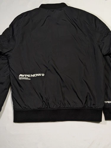 Aape By A Bathing Ape Bape Bomber Jacket  Large Woobie Lined Streetwear Distress image 3