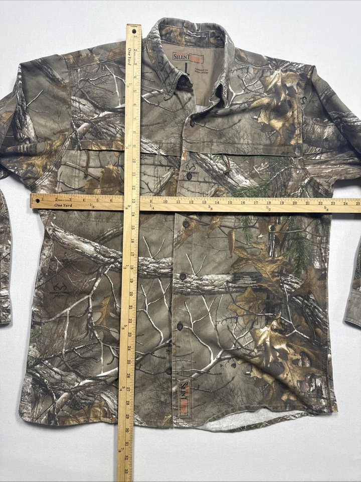 Рыжеволосый камуфляж кнопка рубашка с карманами на молнии реальный дерево зеленый мужской L тихий T-Hide - Изображение 2 из 4