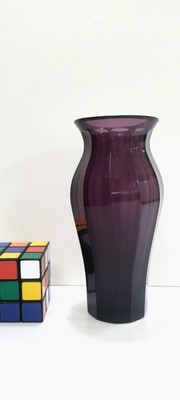 MOSER 11 sided Panel Cut Amethyst Vase attr. Josef Hoffmann Czech