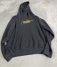 Nike Women s Funnel Neck Fleece Hoodie Size Medium Black