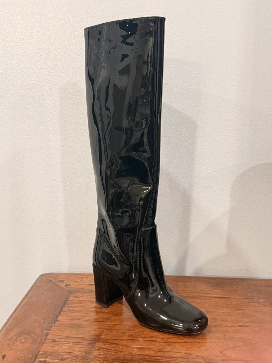Saint Laurent Patent Leather Black Boots for Women for sale | eBay