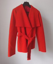 Damen Jacke rot kurz Langarm Bindeverschluss ...