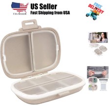 Travel Pill Organizer, 8 Compartments Portable Pill Case, Daily Pill Box to H...