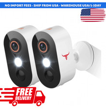 2 Pack Wireless Security Camera System Smart Night Vision Outdoor WiFi Cameras