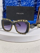 PRADA Milano Women  s Oversized Square Sunglasses Black Animal Print