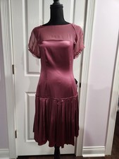 Marciano By Guess Vintage Dusty Rose Silk Pleated Dress Size SP New With Tag