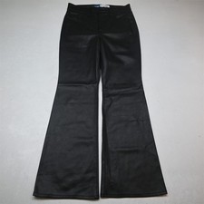 Old Navy 4 Petite Black Pleather High Rise Flare Womens Pants