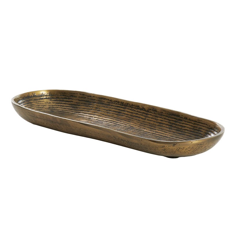 Plateau bronze antique BOIRA 39x14 cm, l'élégance intemporelle d'un vide-poche chic