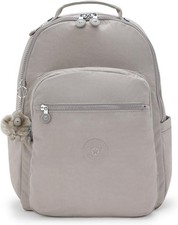 Kipling Women's Seoul 15" Laptop Backpack, Durable, Roomy with Grey Gris