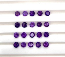 Natural Amethyst Round Cut Loose Gemstone Lot 100 Pcs 4 MM 23 CT