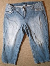 Chaps capri Pants Womens 20W Blue Denim T28