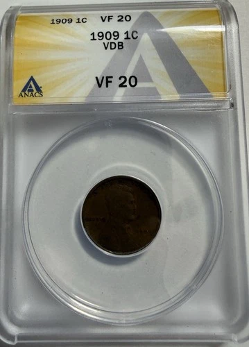 1909-P-VDB Lincoln Wheat Cent - ANACS VF 20 - Just Graded/New Holder