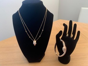Authentic Snake Jewelry Set Gold Plated CZ Necklace Bracelet Earrings Women