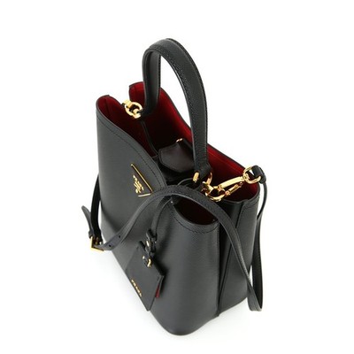 Prada Panier Double Saffiano Leather Bucket Tote Shoulder Bag