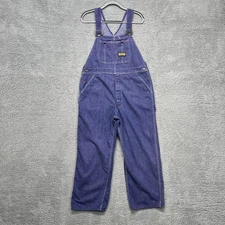 Burlington Overalls Bib Mens 36x28 Blue Denim Carpenter Workwear Utility