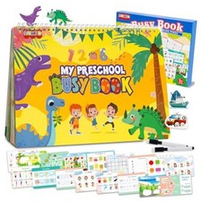 Busy Book for Toddlers 3-5, Montessori Preschool Learning Book, 24 Themes 