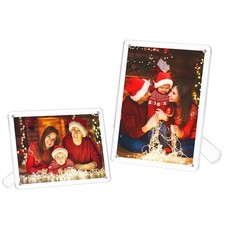 5x7 Inches Acrylic Picture Frame with Stand, Clear Photo Frame with Magnets f...