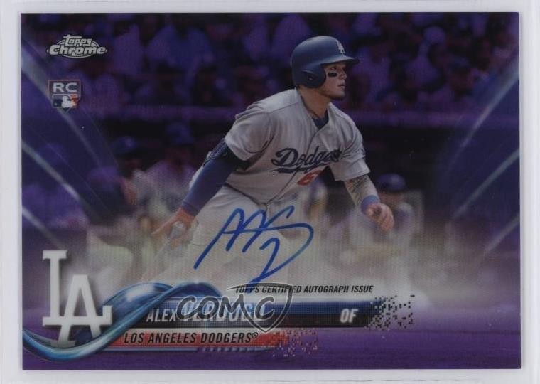 2018 Topps Chrome Rookie Purple Refractor 21/250 Alex Verdugo #RA-AV Auto 2h5