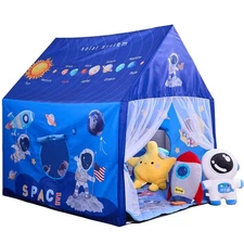 Space Kids Tent with Mat, Star Lights for Boys & Girls Aged 3+ Toddler for In