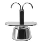 Double Head 100ml Stainless Steel Stovetop Italian Coffee Maker for Home Cafe