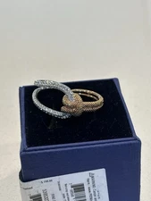 -Swarovski Lifelong double ring, 3 sizes, 5412060,5395323,5411646 (r-cc-65-h13)