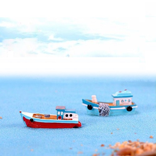 Home Yacht Boat Model Micro Landscape Decor Wooden Ship Cake Decoration - Picture 4 of 5