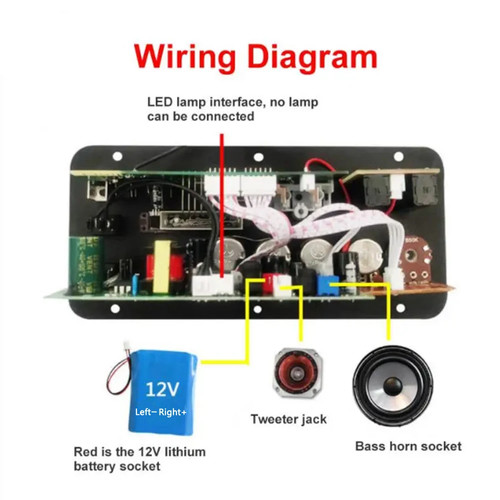 Power Amplification Board D10C BT 5.0 Microphone Subwoofer Battery Rechargeable - Picture 3 of 16