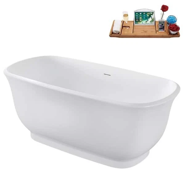 Streamline 59英寸 x 28 英寸 Acrylic 独立式的 浸泡 浴缸 光面 白色  — 第 2/3 张图片