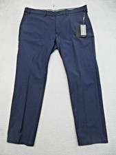 Michael Kors Major Dress Pants Men 40x30 Blue Chino Stretch Business Casual