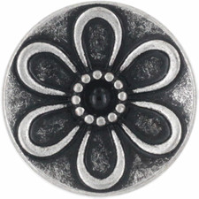 12 Pieces Concave Flower Pattern Metal Shank Buttons. 15Mm 19/32 Inch  Antique