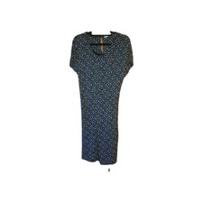 Fat Face Black Floral Jersey Short Sleeve Dress Tie Waist Size 14