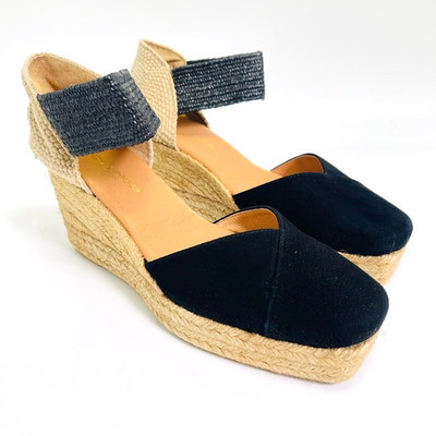Andre Assous Women's Pedra Espadrille Wedge Platform Sandals Black Size 9