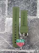 New 22 mm Authentic TAG HEUER Soft Rubber Strap Green OEM Diver Watch Band A