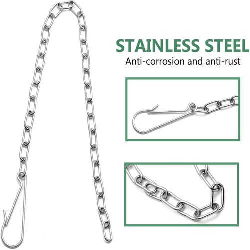 10PCS Stainless Steel Toilet Tank Part Sliver Toilet Flapper Chain Water Tank - Picture 6 of 11