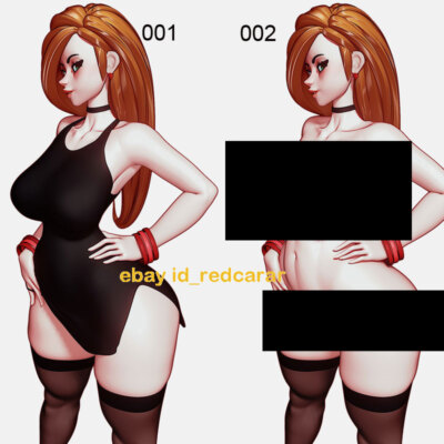 2Versions Kim Possible 3D Print Figure Model Kit Unpained Unassembled Garage Kit
