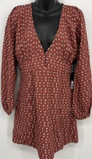 Amuse Society Women Dress Size Medium M Fit Flare Women Half Sleeve V-Neck New