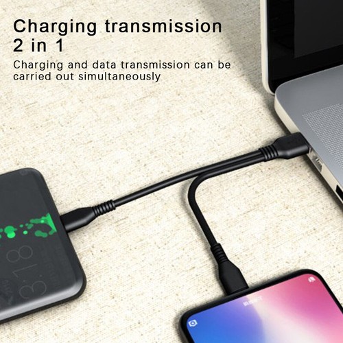 2 in 1 Type C Micro USB Cable Mobile Phone Fast Charger Cable Micro US_sh - Photo 3 sur 12